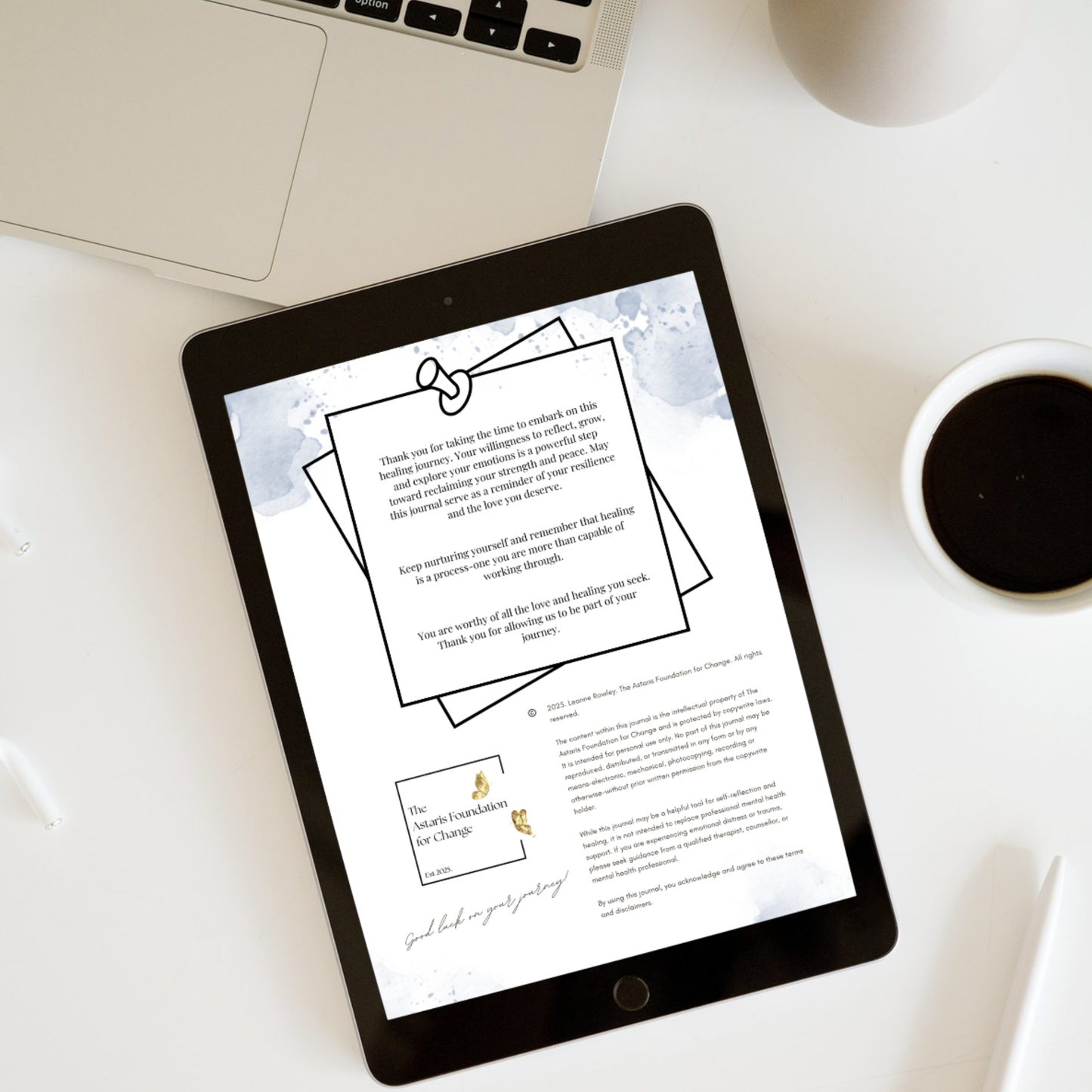 thank you page from our journal prompts for managing anxiety and stress. this workbook contains 257 journal prompts and bonus material.