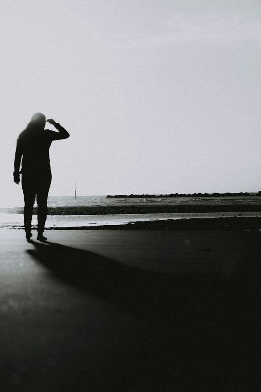 silhouette photography of person standing