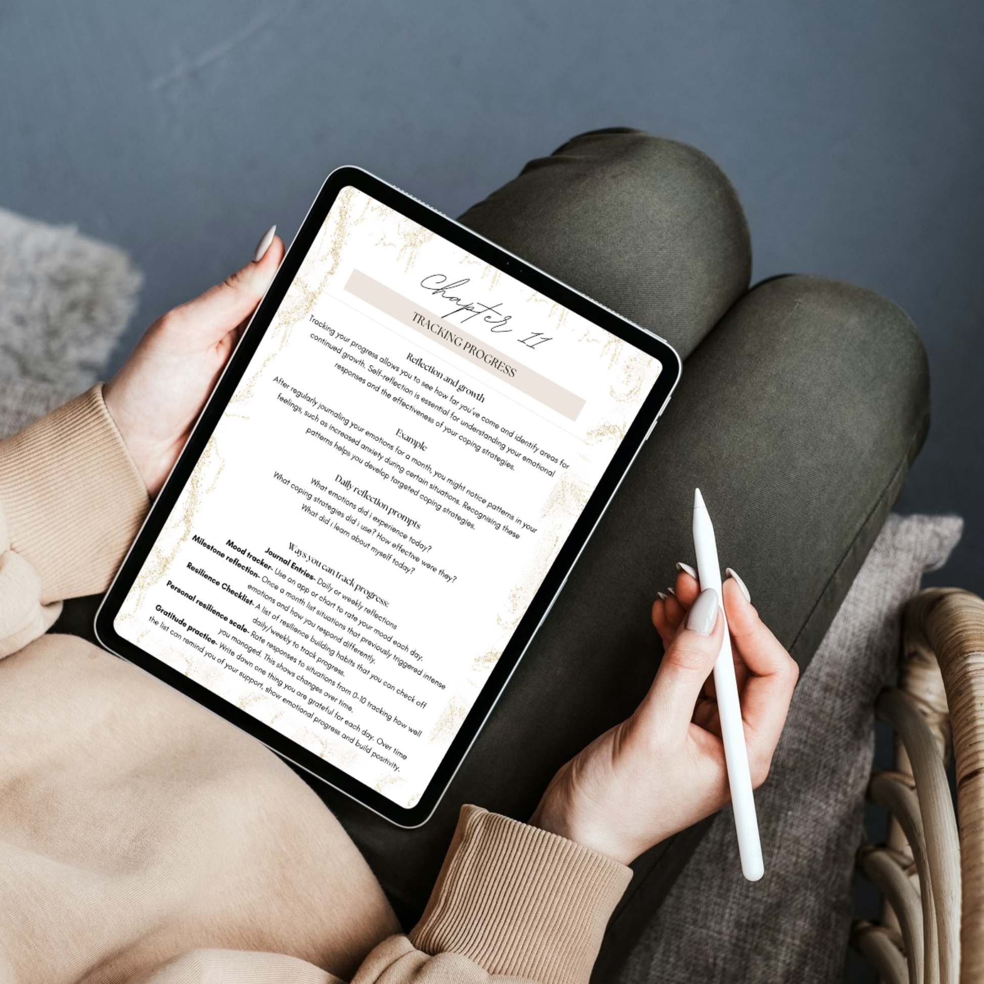 tracking progress page from our guided emotional resilience journal. this journal contains practical tools for emotional resilience, coping skills, boundary setting, crisis management and more.