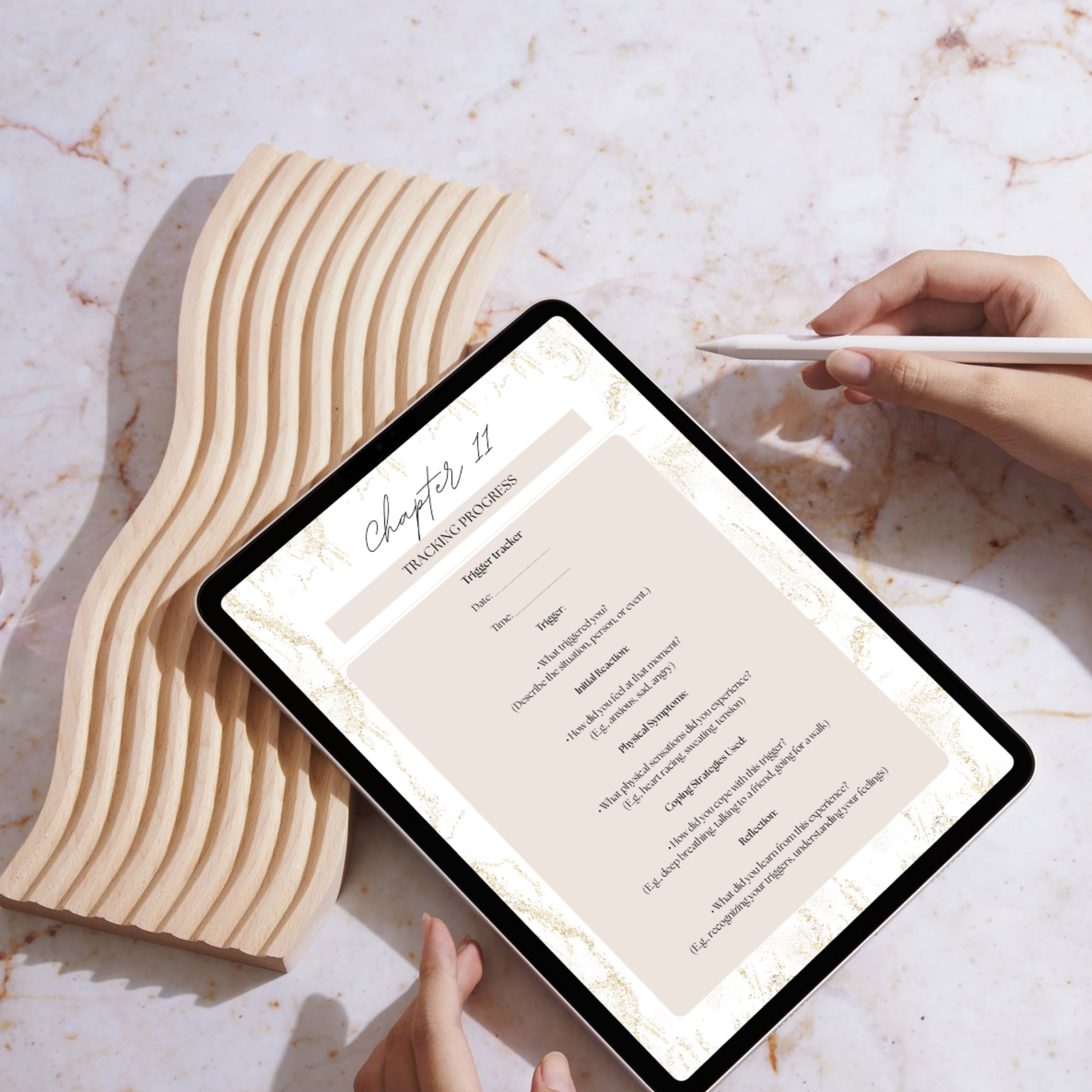 tracking progress page from our guided emotional resilience journal. this journal contains practical tools for emotional resilience, coping skills, boundary setting, crisis management and more.