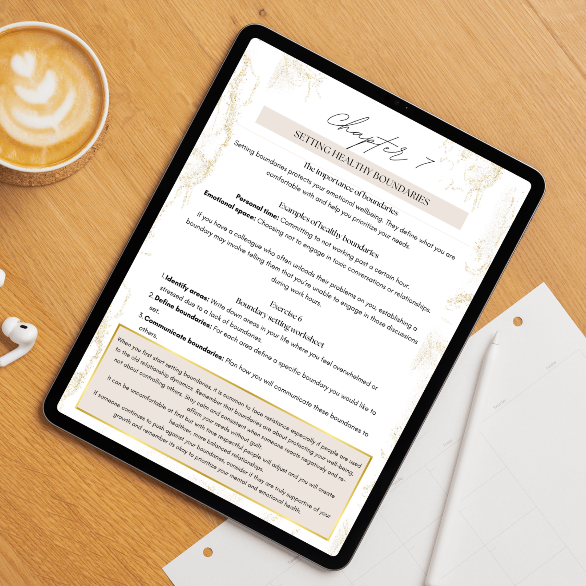 setting healthy boundaries page from our guided emotional resilience journal. this journal contains practical tools for emotional resilience, coping skills, boundary setting, crisis management and more.