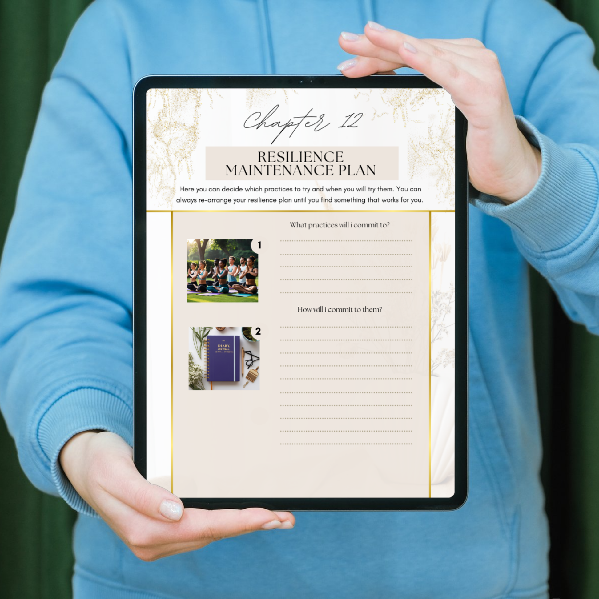 resilience maintenance plan page from our guided emotional resilience journal. this journal contains practical tools for emotional resilience, coping skills, boundary setting, crisis management and more.
