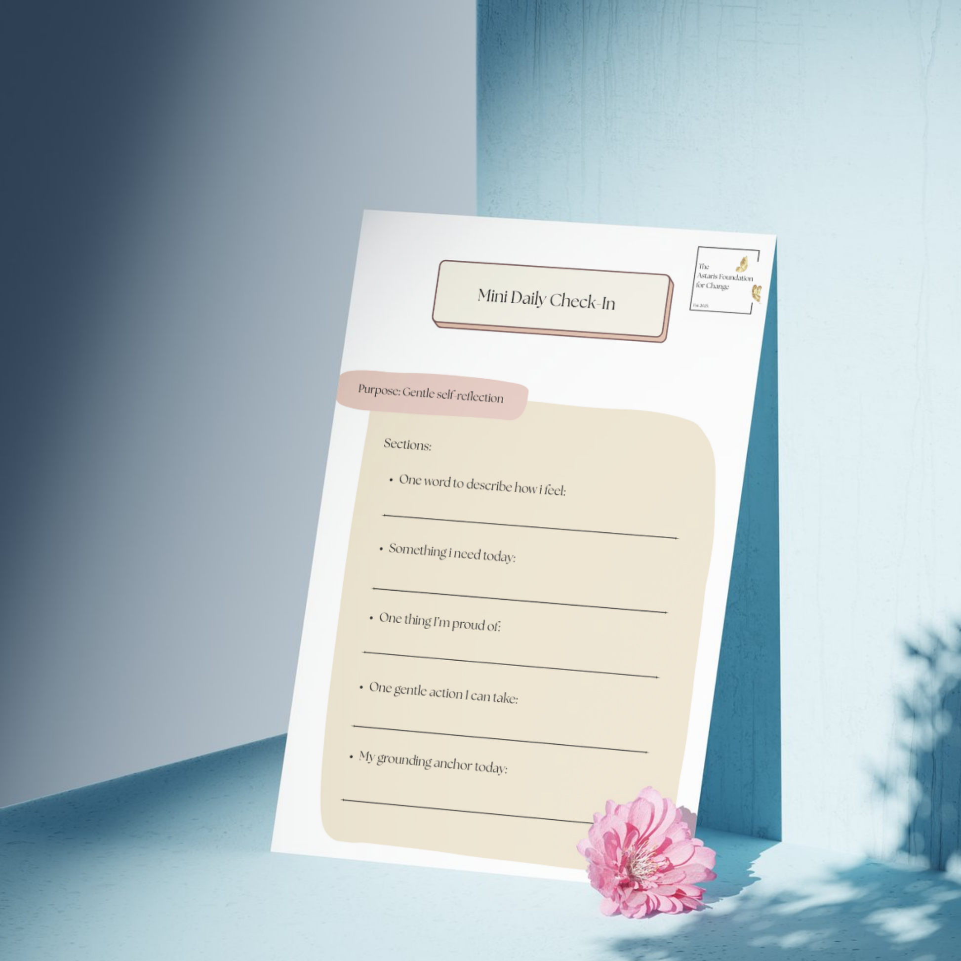 mini daily check in digital therapy tool. available free to download and print