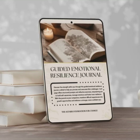 front page from our guided emotional resilience journal. this journal contains practical tools for emotional resilience, coping skills, boundary setting, crisis management and more.
