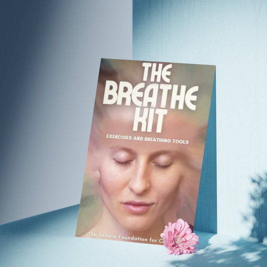 This image shows the front cover for our free digital download 'the breathe kit'. This download is a mini pack covering breathing tools and exercises. It is free to download and print and is available to the general public and businesses.