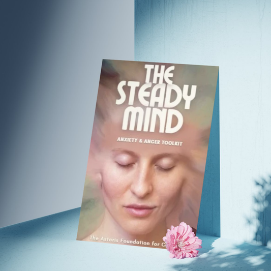 This image shows the front cover of our free digital download 'The Steady Mind'. This download is a mini pack covering anxiety and anger toolkits. It is free to download and print and is available to the general public and businesses.