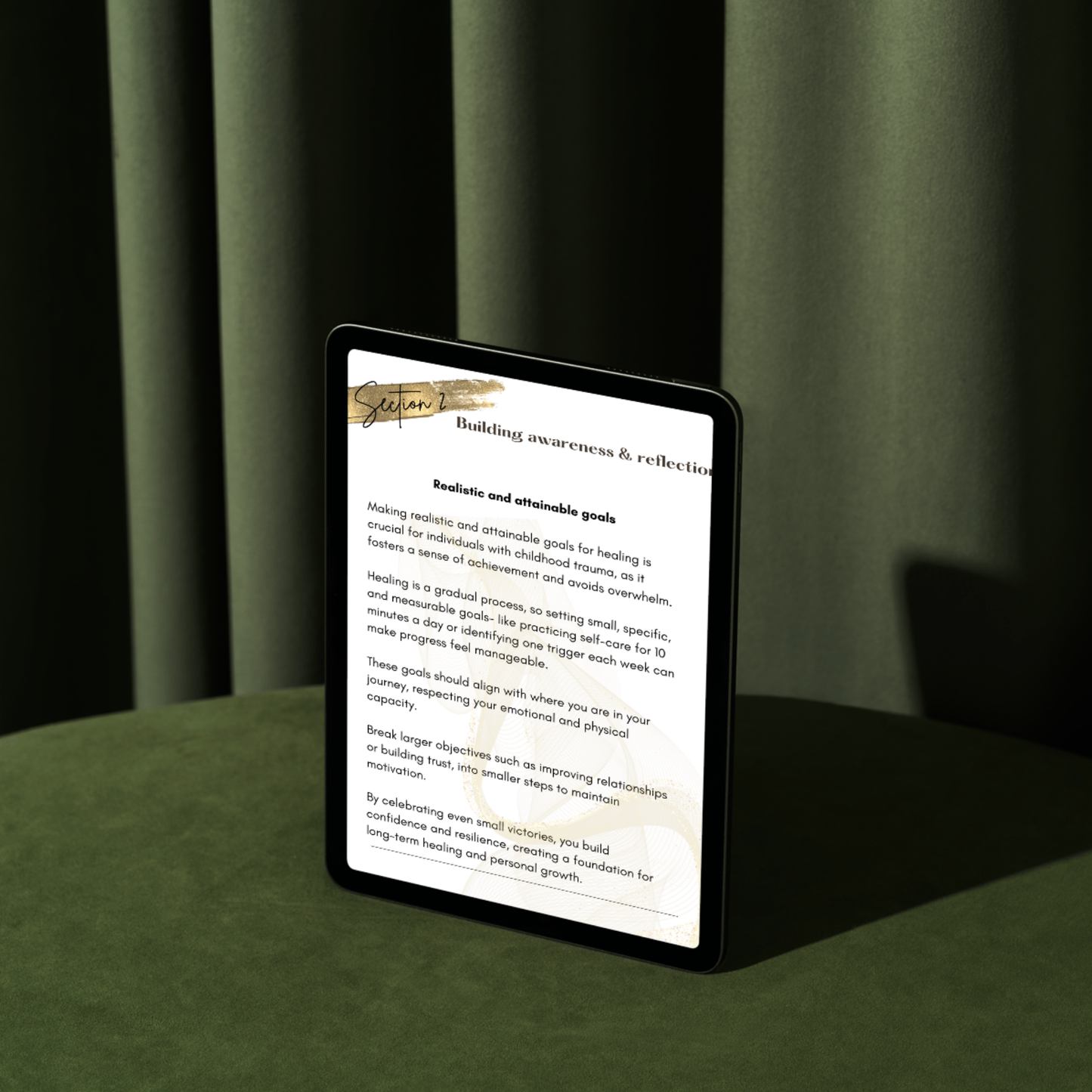 building awareness and reflection page from our trigger journal workbook. this workbook contains a step by step guide on how to document and work through triggers related to childhood trauma.